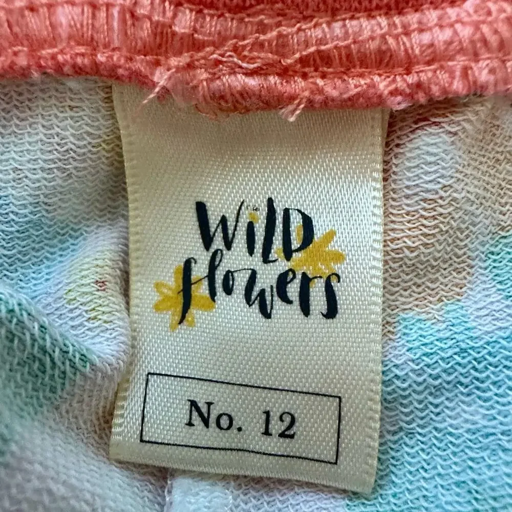 Wildflowers Best Day Ever Cartwheel Joggers Pink Blue Orange Green Floral 12